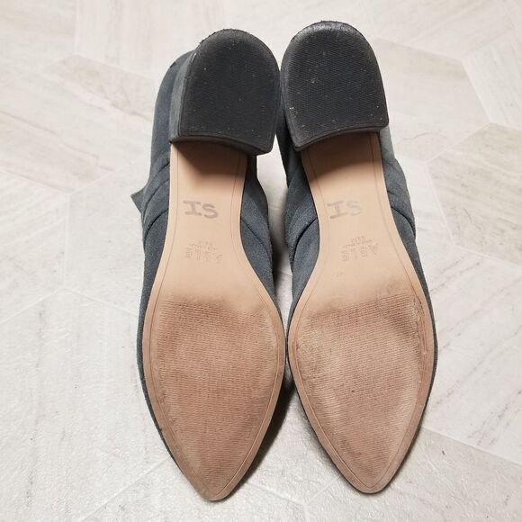 ABLE Joselyne Blue Gray Suede Leather Boho Western Cowgirl Ankle Boots Booties - Picture 8 of 12